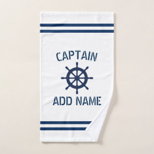 Witte zomerhanddoek voor bootkapitein of zeiler handdoek
