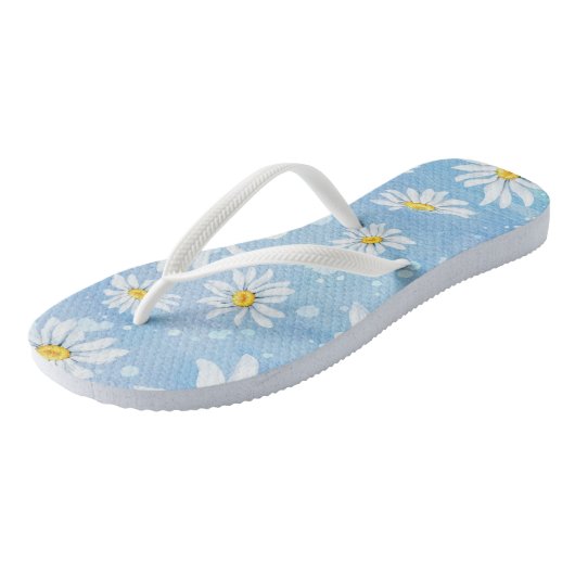 witte zomermaaltijd op blauw teenslippers (Schuin)