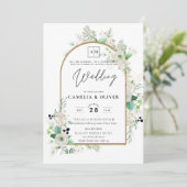 Witte Zomerrozen Smaragdgroene Groenery TROUW Kaart (Staand voorkant)