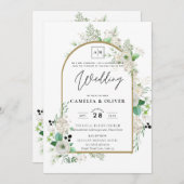 Witte Zomerrozen Smaragdgroene Groenery TROUW Kaart (Voorkant / Achterkant)