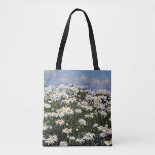 Witte zomerse dageraad tote bag