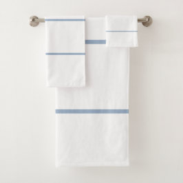 Witte zonblauwe geometrische lijnen bad handdoek