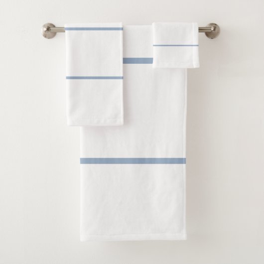 Witte zonblauwe geometrische lijnen bad handdoek (Insitu)