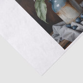 Witte zonnebloem in vaas decoupage tissue papier (Detail)