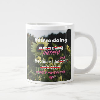 Witte Zonnebloem Koffie Mok van Mom Funny