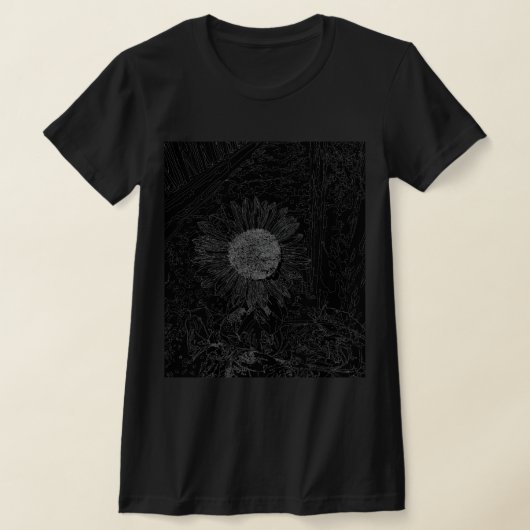 Witte Zonnebloem Zwart T-shirt (Laagn)