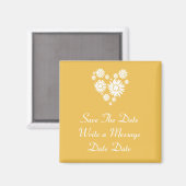 Witte zonnebloemen sparen de Datum Magnet (Voorkant / Achterkant)