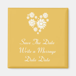 Witte zonnebloemen sparen de Datum Magnet