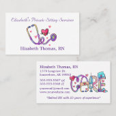 Witte 'Zorg' voor privé-vergadering Visitekaartje (Voorkant / Achterkant)