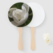 witte zuidelijke magnoliabloemknop handwaaier (Voorkant en achterkant)