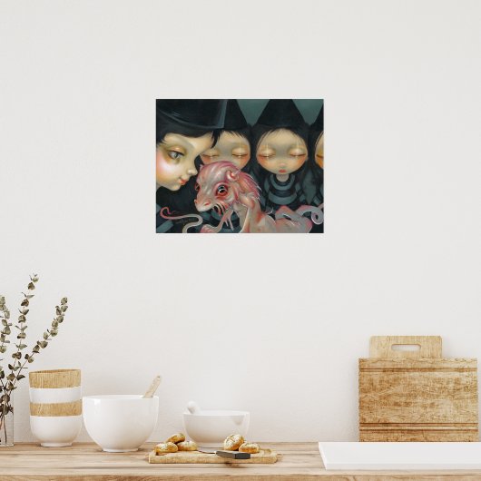 Witte zusters De Pet ART PRINT Halloween Dragon (Keuken)