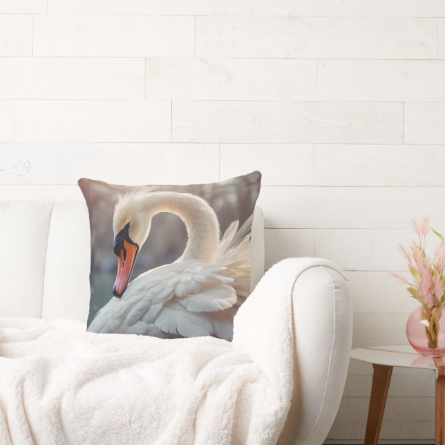 *~* Witte Zwaan Art Nouveau SC1 Tranquil Kussen (Bank)