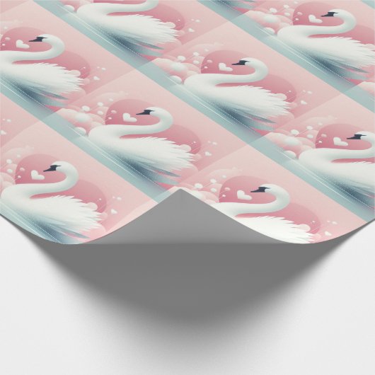 Witte zwaan cadeaupapier (Hoek)