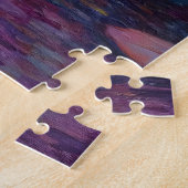 Witte Zwaan en Cygnet met Paarse Rozen Legpuzzel (Zijkant)