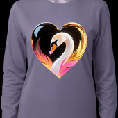 Witte Zwaan Hart Frame Neon Pop Art T-shirt