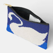 Witte zwaan in koel blauw meer ambachtelijke haaka etui (Open)