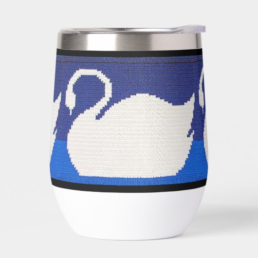 Witte zwaan in koel blauw meer ambachtelijke haakp (Links)