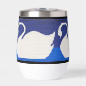 Witte zwaan in koel blauw meer ambachtelijke haakp (Voorkant)