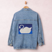 Witte zwaan in koel blauw meer ambachtelijke haakp denim jacket (Hangar)