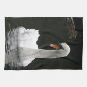 Witte zwaan keukenhanddoek (Horizontaal)