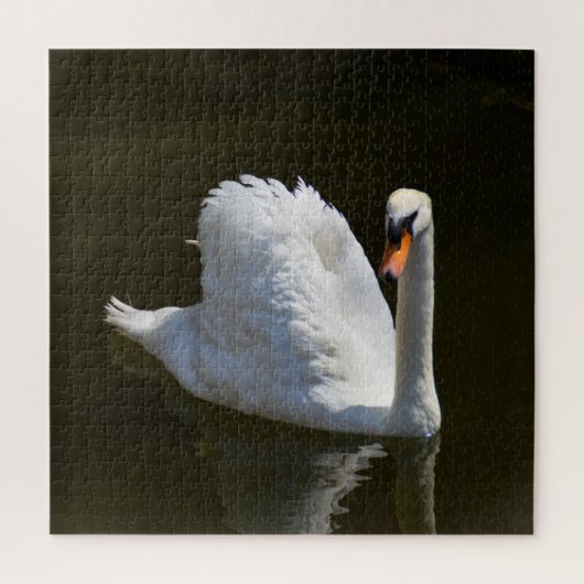 Witte zwaan legpuzzel (Verticaal)