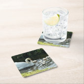 Witte zwaan met kippen kartonnen onderzetters (Insitu)