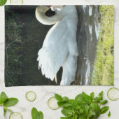 Witte zwaan met kippen theedoek (Gevouwen)