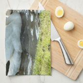 Witte zwaan met kippen theedoek (Quarter Fold)
