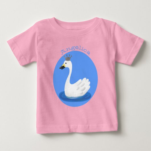 Witte zwaan met kroon cartoon (Voorkant)