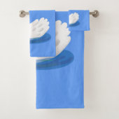 Witte zwaan met kroon cartoon bad handdoek (Insitu)