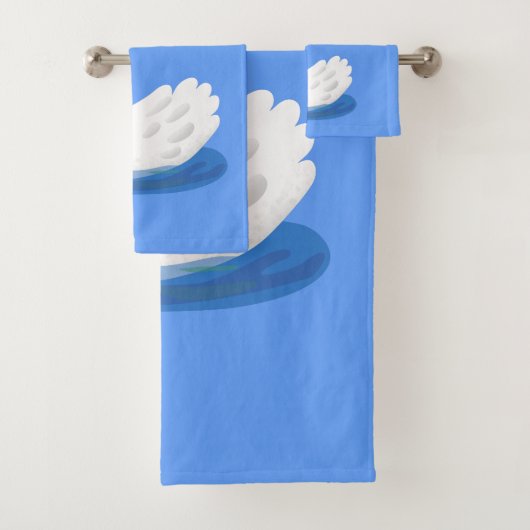 Witte zwaan met kroon cartoon bad handdoek (Insitu)