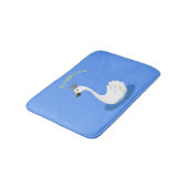 Witte zwaan met kroon cartoon badmat (Gekanteld)