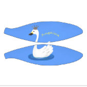 Witte zwaan met kroon cartoon basketbal (Panelen)