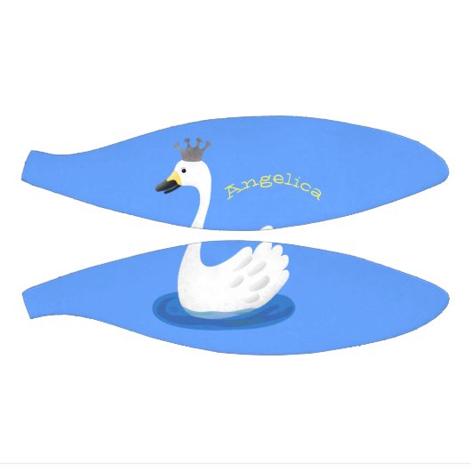 Witte zwaan met kroon cartoon basketbal (Panelen)