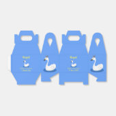 Witte zwaan met kroon cartoon bedankdoosjes (Uitgevouwen)