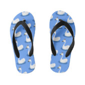 Witte zwaan met kroon cartoon kinder teenslippers (Voetbed)