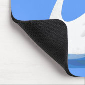 Witte zwaan met kroon cartoon muismat (Hoek)