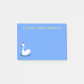 Witte zwaan met kroon cartoon post-it® notes (Voorkant)