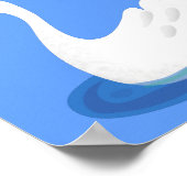 Witte zwaan met kroon cartoon poster (Hoek)