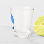 Witte zwaan met kroon cartoon shot glas (Rechts)