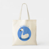 Witte zwaan met kroon cartoon tote bag (Achterkant)