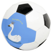 Witte zwaan met kroon cartoon voetbal (Drie kwart)