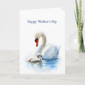 Witte Zwaan Moederdag Feestdagen Kaart (Voorkant)