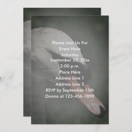 witte zwaan Natuur Kaart (Voorkant / Achterkant)