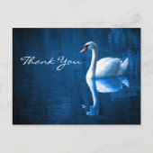 Witte zwaan op blauw water Dank u Briefkaart (Voorkant)