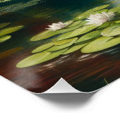 Witte Zwaan op het meer Impressionisme Decoupage Perfect Poster (Hoek)