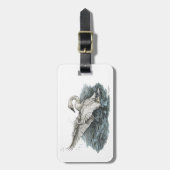 Witte zwaan op water bagagelabel (Voorkant verticaal)