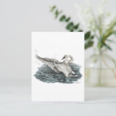 Witte Zwaan op Water Briefkaart (Staand voorkant)