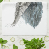 Witte zwaan op water theedoek (Gevouwen)