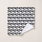 Witte zwaan op zwart bad handdoek (Wasdoekje)